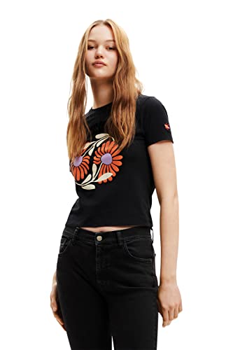 Camiseta Desigual Manga Corta Mujer - Estampado Leopardo, Algodón 100%, Apoyo A Algodón Sostenible