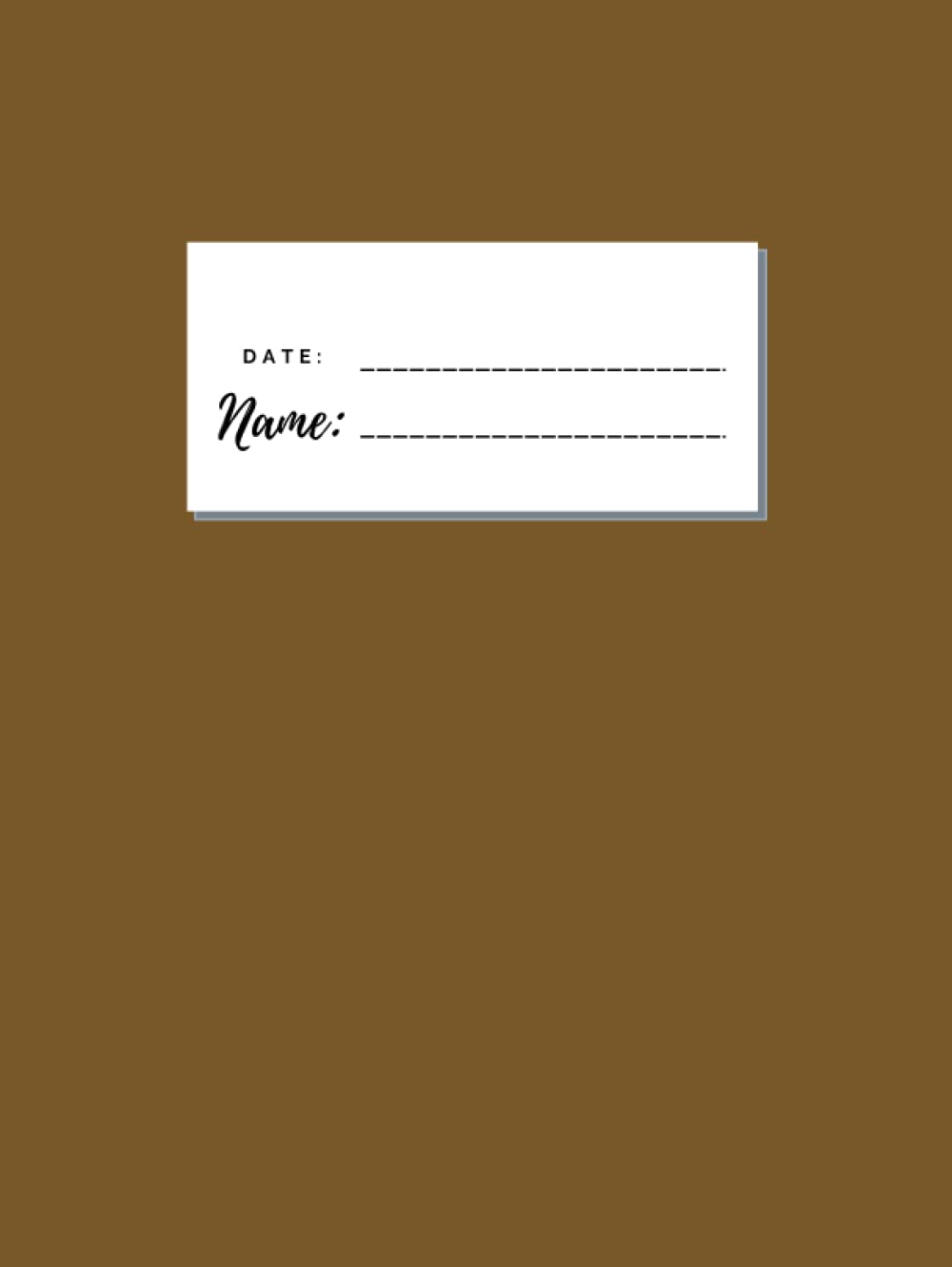 Carnet de notes ligné marron 8,5 x 11 pouces grand cahier de bureau 100 pages