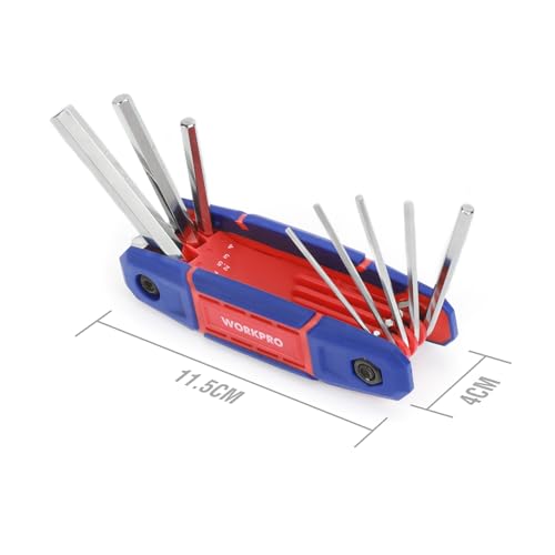 WORKPRO 24 ST Vouwen Zeskantsleutel Set, Torx en Kogeluiteinde, Metrische Zeskantsleutel Set voor Fietsen Auto Machines Reparatie - Afbeelding 4