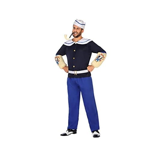 Atosa-54498 Atosa-54498-Disfraz Marinero-Adulto M a L-Hombre, Color azul (54498
