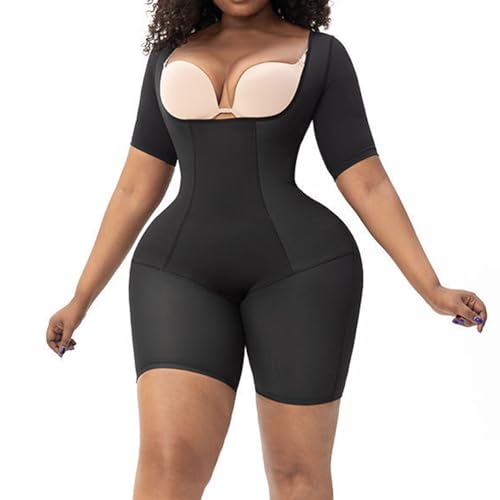 WKZSXXMJ Compresión Lipo Postquirúrgica Faja Moldeadora para Mujer Sin Sujetador Faja Reductora Posparto para Cintura, Glúteos y Muslos(Schwarz,XXL)