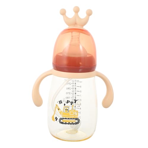 GARIOUANS Botella para Bebés con Pajita y Doble Asa Ergonómica Botella Agua para Niñas Antiderrames para Guardería y Colegio Rosa Pastel