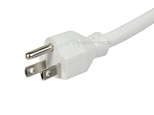Monoprice Power & Surge - Protector Eléctrico Slim de 6 Tomas con Protección de Línea Coaxial - 4 Pies - Blanco | Cable UL Clasificado 1,080 Joules con Indicador de Luz Protegida miniatura 5