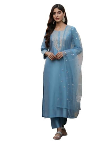 Kurta en soie vert d'eau Varanga idéal pour vos soirées festives