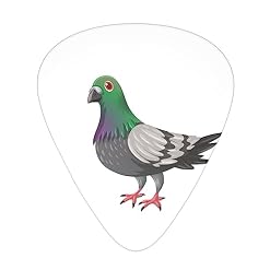 Lot de 12 médiators tendance et durables en forme de pigeon de dessin animé pour guitare électrique et basse - Les Beatles, Paul McCartney, John Lennon, RIngo Starr, George Harrison
