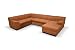 Produktbild DOMO Collection Falk Wohnlandschaft | Sofa mit Schlaffunktion und Bettkasten in U-Form | Schlafsofa mit Federkern und Stauraum | 229 x 317 x 159 cm | Couch in orange-rot