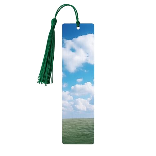 White Clouds Sky 木製しおり DIY ウッドクラフト しおり 木製ハンギングタグ カラフルなタッセル付き 木製ギフトタグ ラベル 本好きの方への珍しいギフト 男性 女性