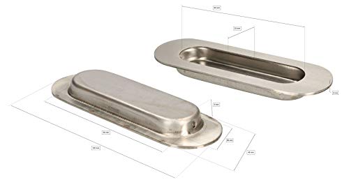 KOTARBAU® Stainless Steel Shell Handle 120 x 40 x 9 mm Oval Sliding Door Handle Recessed Sliding Door Handle Recessed Grip Shell Furniture Handle - Image 2
