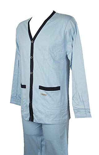 Pyjama homme jersey coton été ouvert devant pour nuits fraîches
