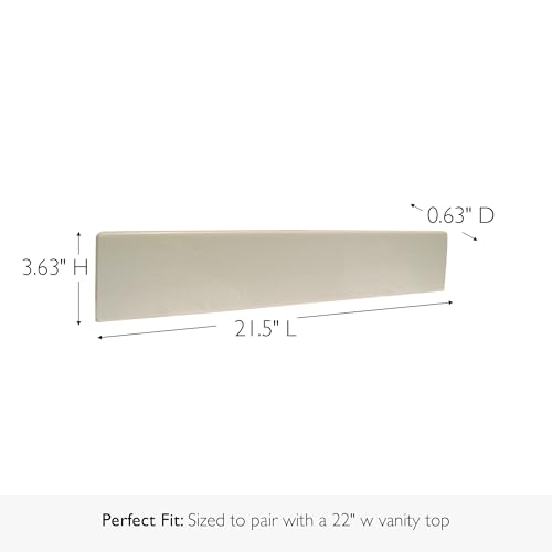 Image of Design House 21.5-Inch Cultured Marble Bathroom Side Splash, Ivory Swirl Vanity Wall Protector, Waterproof & Easy to Install, 550913
