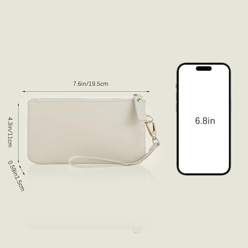 Wristlet Wallets for Women, Small Clutch Wallet with Strap Coin Pocket, Long Genuine Leather RFID Wallet2
