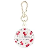 Kate Spade New York AirTag Holder with Gold Ring Clip - Protective Case for Apple AirTag - Cherry Dot