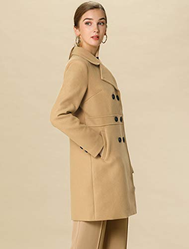 Allegra K Women's 2025 Winter Outerwear Mid-Long Double Breasted Pea Coat3