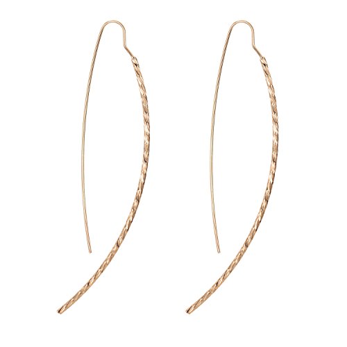 WeiVan Gold Arc Earrings Curved Bar Long Hook Drop Earring Delicate Hoop Earrings