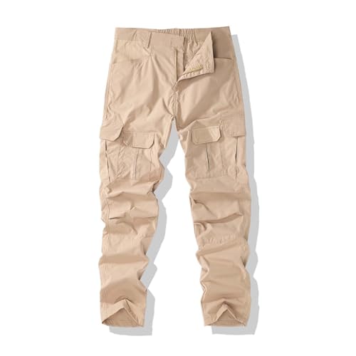 Casual Cargo Pants for Men, Multi Pocket Straight Leg Trousers Ripstop Work Pant for Outdoor Hiking Traveling4