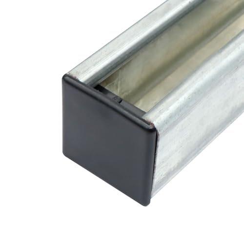 Image of 100 Pieces 1-5 /8 inch Plastic Strut Channel End Caps, Black PVC Metal Channel Protective Cover, Square Plug End Cap to Protect