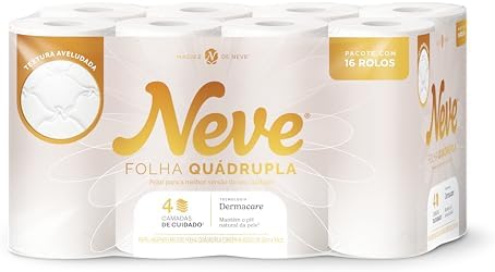 Papel Higiênico Neve Ultracomfort Folha Quádrupla 16 rolos 20M