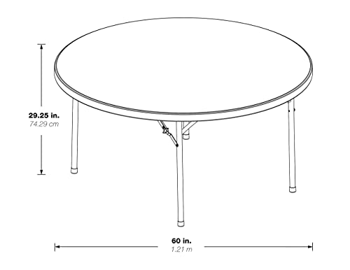 Office Star Resin Folding Table For Banquets, Picnics, And Parties, 60 Inch, Round #TOP2