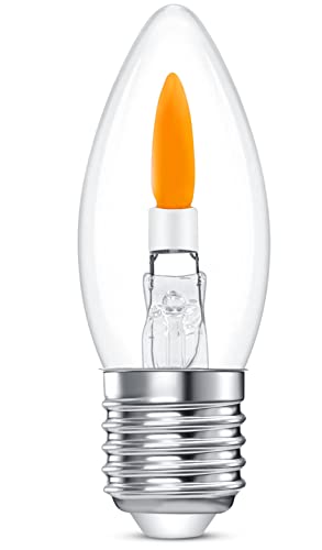 Flame Effect Light Bulbs E27 2W Candle bulb 1800K Warm white 40lm Flickering LED Light Bulb Christmas Chandelier Flickering Light Bulbs Crystal Clear Candle Bulb for E27 Candelabra Base Pack of 4