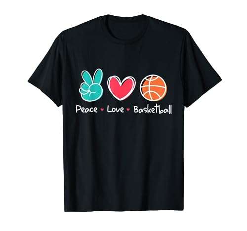 Divertido Peace Love Basketball Field Play ama el baloncesto Camiseta