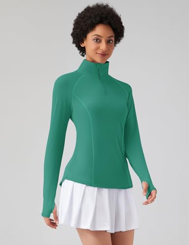 Image of LOMON Women Long Sleeve Shirts Sun Protection 1 /4 Zip Summer Quick Dry Hiking Shirts Quarter Zip Pullover for Women