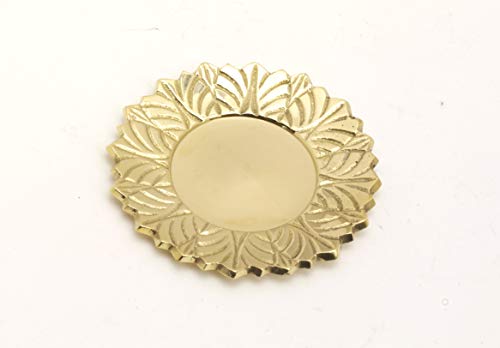 Piattino, Diametro Esterno 8 cm, Ottone, Oro, lucidato
