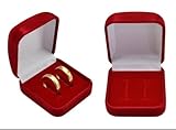 Caixa, Caixinha Quadrada de Veludo para Alianças, Anéis, Estojo para Joias Vermelho