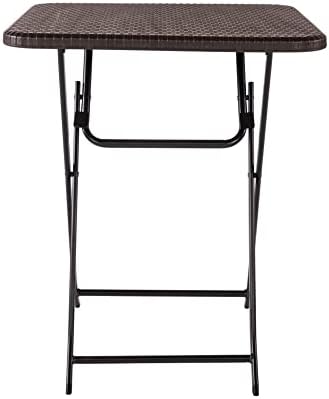 Oypla 2ft 60cm Folding Heavy Duty Outdoor Rattan Patio Garden Bistro Table