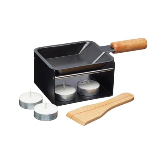 Master Class KitchenCraft Artesa Poêle à raclette individuelle avec Support 8 x 9,5 x 19 cm Noir