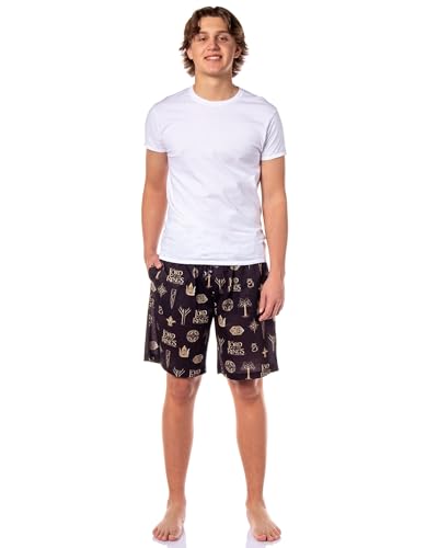 The Lord of The Rings Pajamas Men's Tree of Gondor Crown Rune PJ Lounge Shorts2