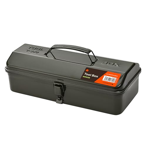 Lawazim Tool Box -36cm Green- Durable Rust-Proof Anti-Corrosion Metal Tool Box with Secure Latch Ergonomic Handle and Spacious Interior - for Home Garage Workshop and DIY Tool Storage Organization