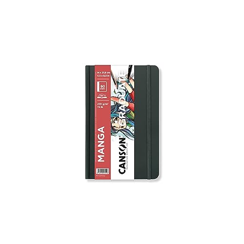 Canson Graduate Manga Paper, Hardcover Art Journal, 14 x 21,6 cm, 40 Blatt – Künstlerpapier für Illustration, Charakterstudien, Comics