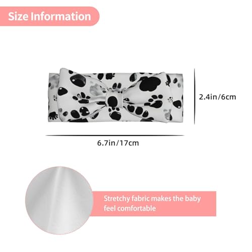 Dog Paw Pattern Stretchy Baby Bow Headband â€“ Delicate & Cute Hair Accessories for Newborn Infant Toddlers and Kids Girls3