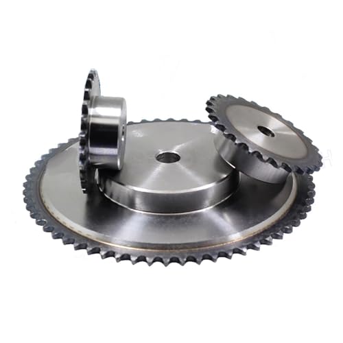 Bevel Gear Pinion Hardware Mechanical 1Pcs 40-50Teeth 04C/25H Chain Gear 45# Steel Industrial Sprocket Wheel Craft Hole 10mm Motor Chain Drive Sprocket(45 Teeth)
