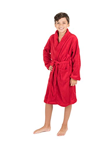 Leveret Kids Robe Boys Girls Bathrobe Shawl Collar Fleece Sleep Robe Size 4-14 Years4