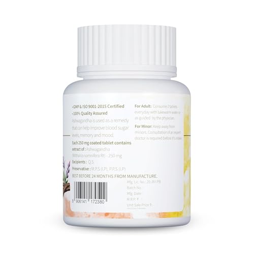 Image of Jeena Sikho Ashwagandha Tablets | Increases Strength & Energy | Rejuvenates Mind and Body | Stress Relief | Immunity Booster | Rich in Antioxidants - 60 Vegetarian Tablets