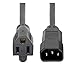 Tripp Lite Standard Computer Power Cord 10A, 18AWG (IEC-320-C14 to NEMA 5-15R) 1-ft.(P002-001-10A)