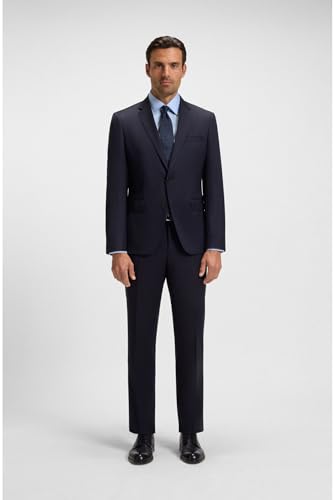 BOSS Herren H-HANK-C1-214 Slim-Fit Hemd aus bügelleichter Baumwoll-Popeline Hellblau 42