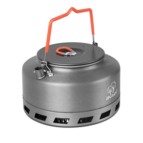 Tentock Camping Kettle with Foldable Handle Fast Heating Gas Teapot Outdoor Compact Lightweight Aluminium Kettles 1L / 1.6L(1.6L)
