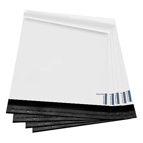 KKBESTPACK Poly Mailers Shipping Envelope Self Sealing Bags (12x15.5 100pc) (PM100), White Cover