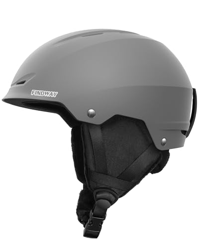 Findway Skihelm für Herren Damen,Unisex Schneesporthelm für Skifahren/Snowboard mit Belüftungssystem,Snowboardhelm für Erwachsener & Jugend,Titangrau