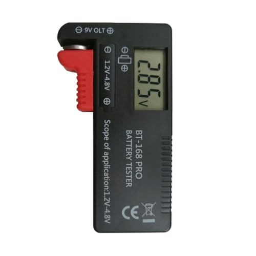 Mcnhbdgg Comprobador de Voltaje de Batería Digital BT168 Pro para Pilas Tipo Botón AA AAA de 9 V, Herramientas de Medición de Voltaje de Varios Tamaños