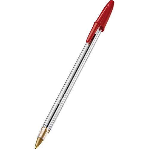 BIC Cristal Original Caja de 50 unidades - bolígrafos punta media (1,0 mm), color rojo - material oficina, material escolar