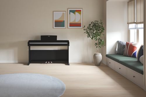 Yamaha Arius Series 88-Key Weighted Digital Piano Keyboard for Beginners, Full Size, Grand Piano Sound, 3-Pedal Unit, Bench Included, Classic Upright Design in Black, YDP-146B