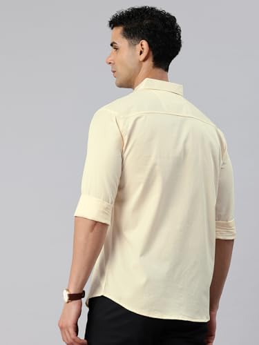 Image of Majestic Man Men's Cotton Slim Fit Solid Casual Shirt