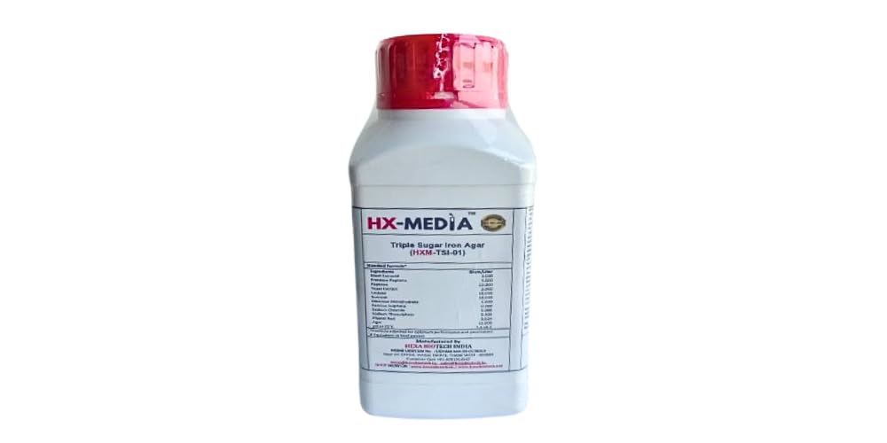 TRIPLE SUGAR IRON AGAR (TSI) – Differential Medium for Glucose, Lactose & Sucrose Fermentation - HX-MEDIA - 100G-image-1