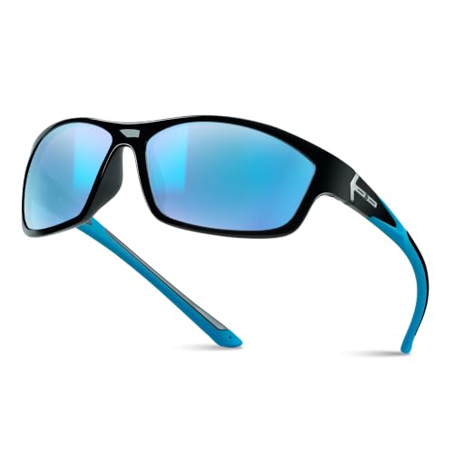 Image of B.N.U.S Non-Polarized Corning Glass Lens Wrap Around Sunglasses Men Women | UV Protection Scratch-Resistant Multi-Color Paint-Free Light Grilamid Frame Running Cycling Sport Fit