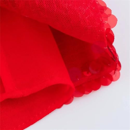 Women's Red Sequin High Waist Invisible Zipper Casual Party Midi Hip Skirt4