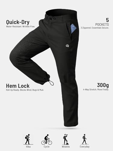 Image of Reccy Men's Trekking Hiking Camping Regular Fit Nomadic Lite Pants - Ultralight, Water Resistant, Highly Breathable