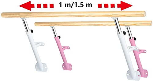 Barre de ballet rose 1m réglable en hauteur pour la maison
